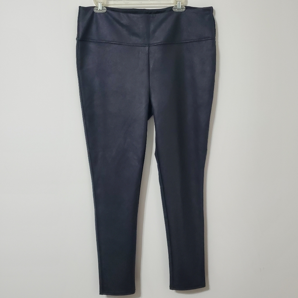Seven 7 Faux Leather Sculpted Legging Graphite XXL - Picture 3 of 8